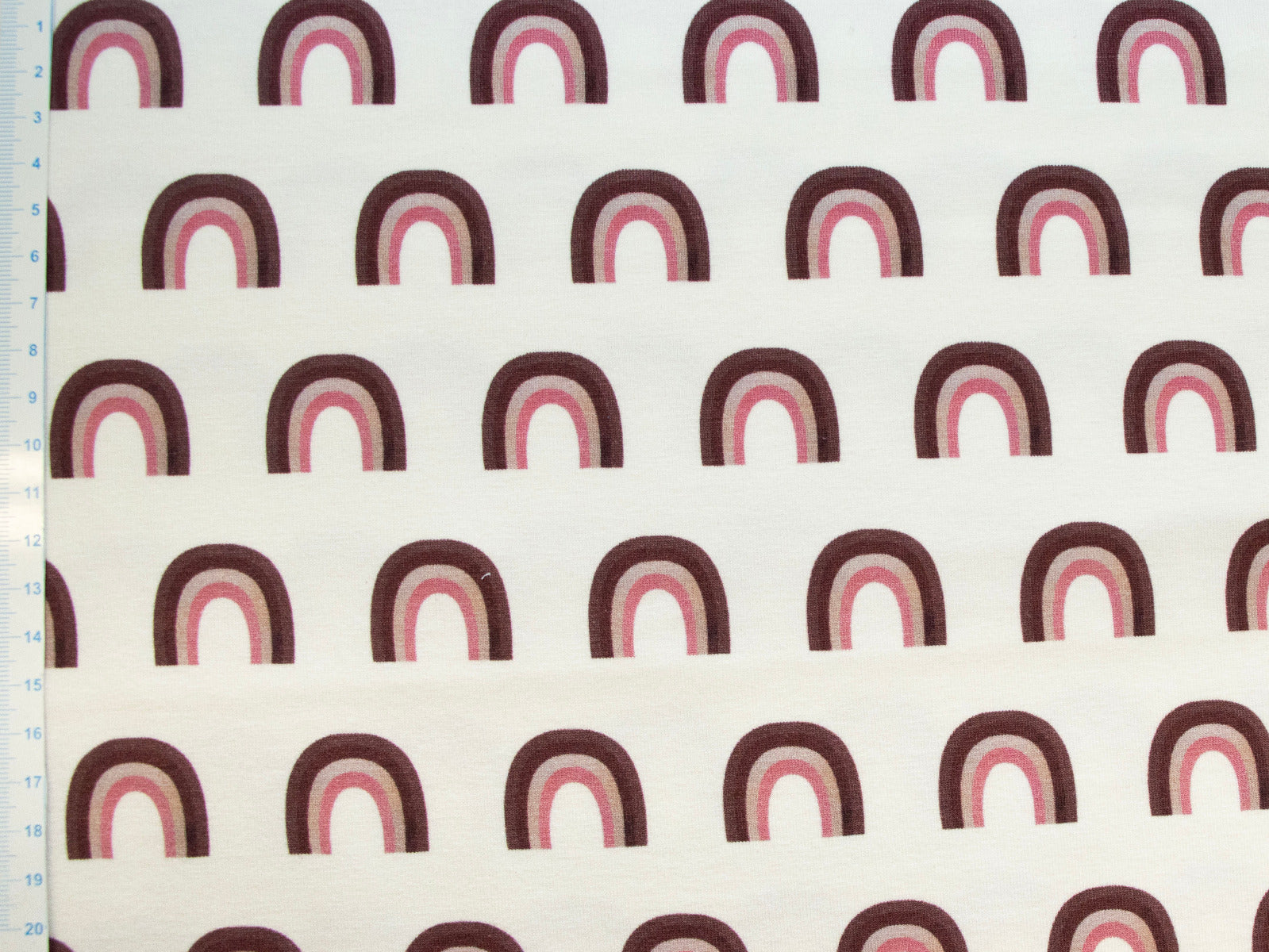 French Terry Digitaldruck - Regenbogen auf Wollweiß