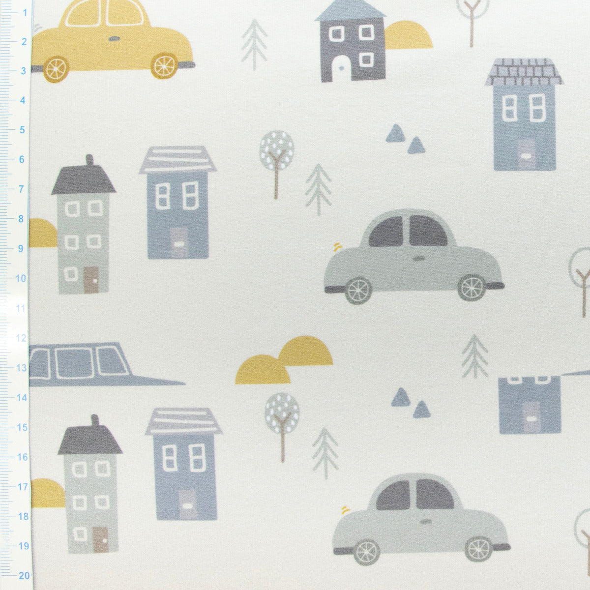 French Terry Digitaldruck - Fahrzeuge - wollweiß