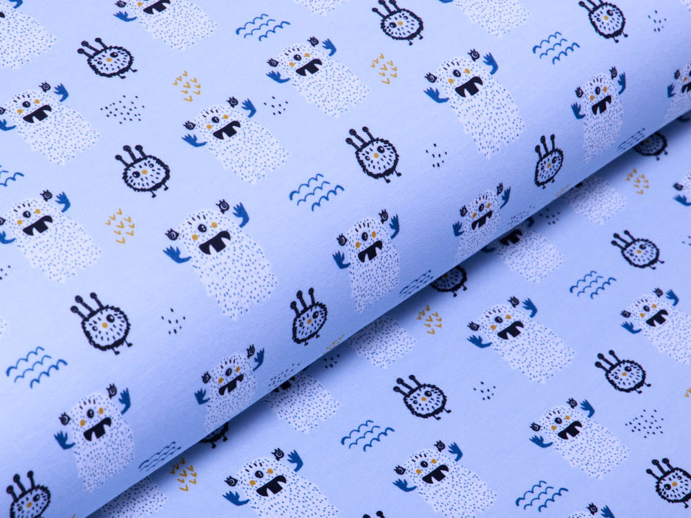 Sweat French Terry Fräulein von Julie - Monster - helles blau