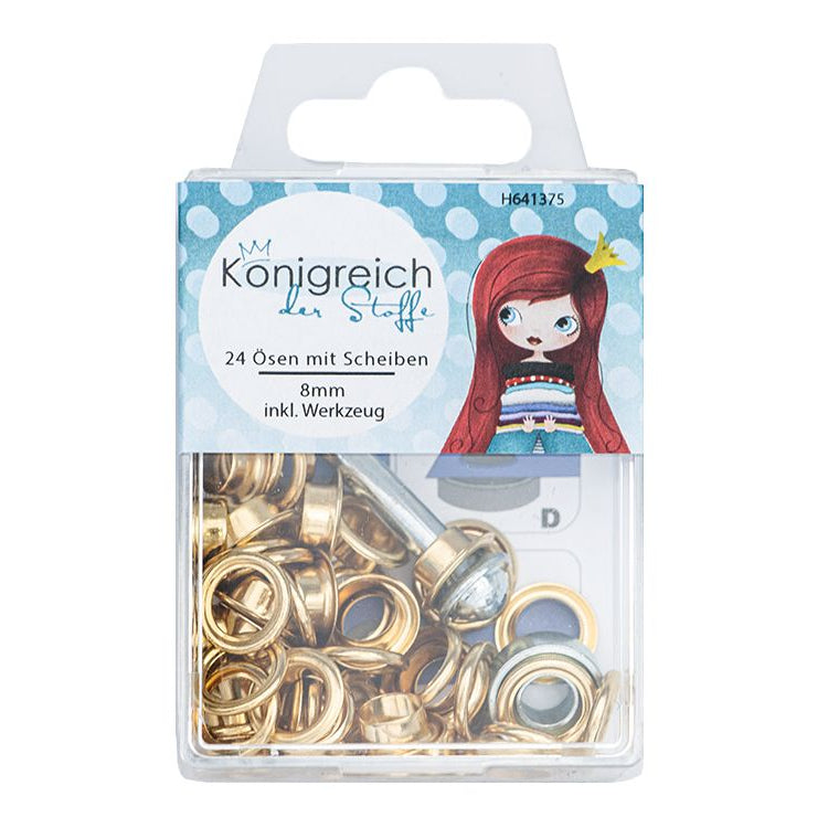 Ösen mit Scheiben - SB-Box - goldfarben