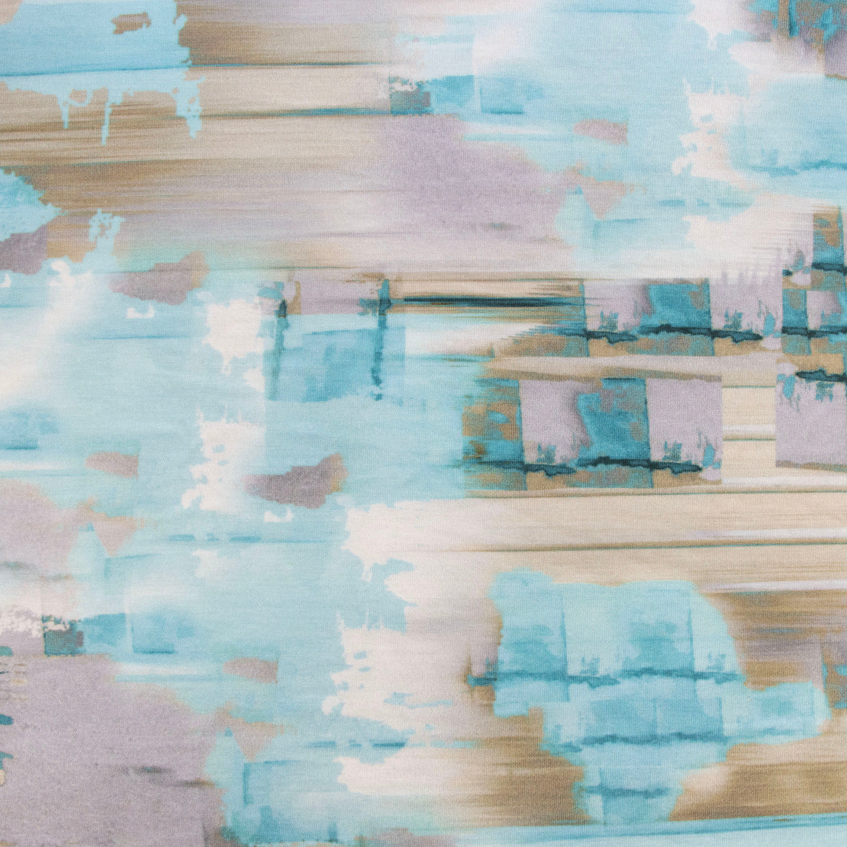 Jersey Digitaldruck - Abstraktes Muster - Grau - Türkis