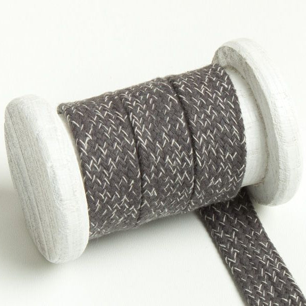 Flache Baumwoll Kordel / Band Hoodie / Kapuze 20 mm breit meliert