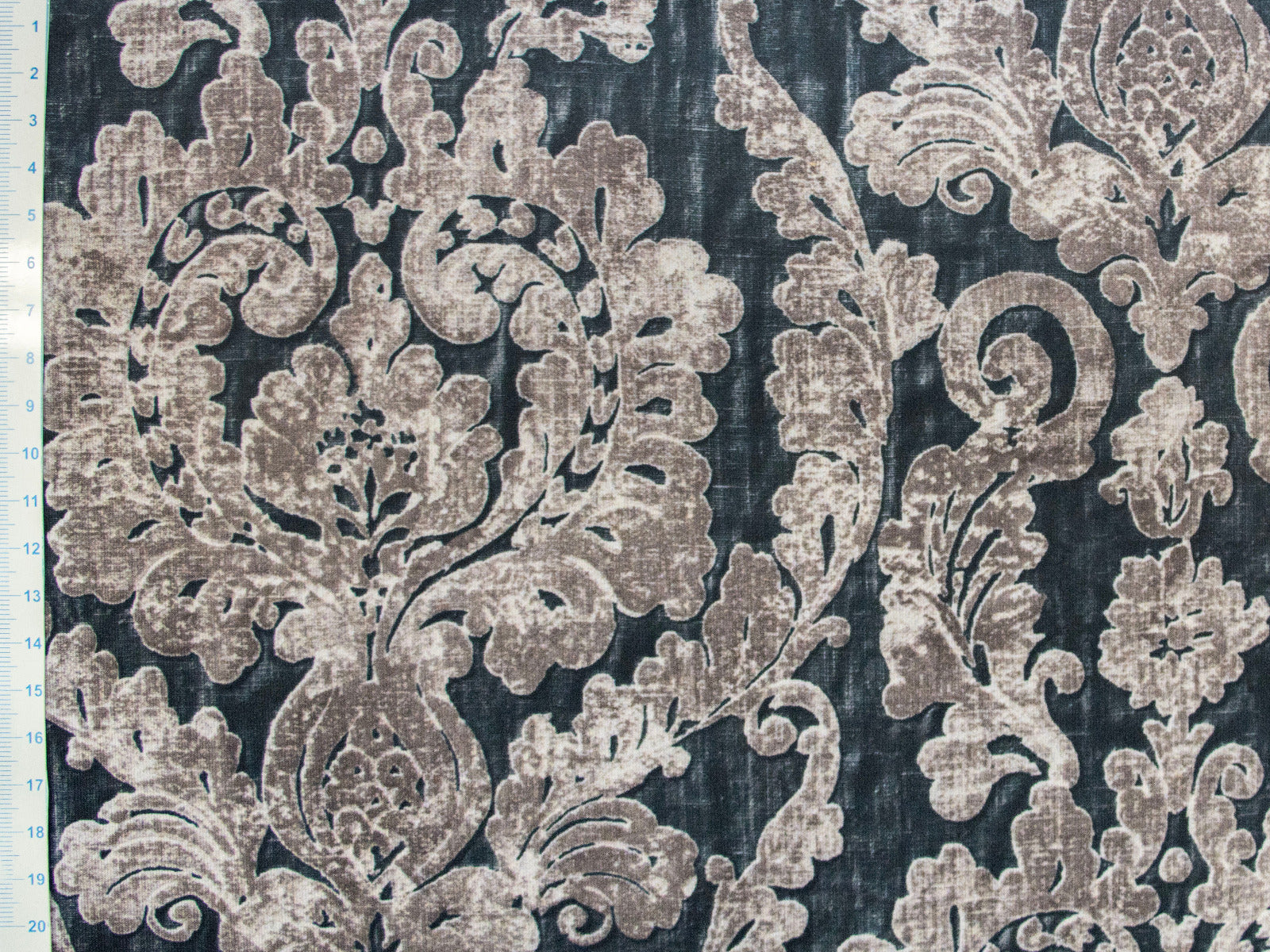 Punta di Roma elastisch - Ornamente - dunkelblau - braun