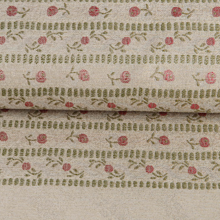 Hochwertige Webware Baumwolle Panel ca. 85 cm x 160 cm - Rosenmuster - schlamm