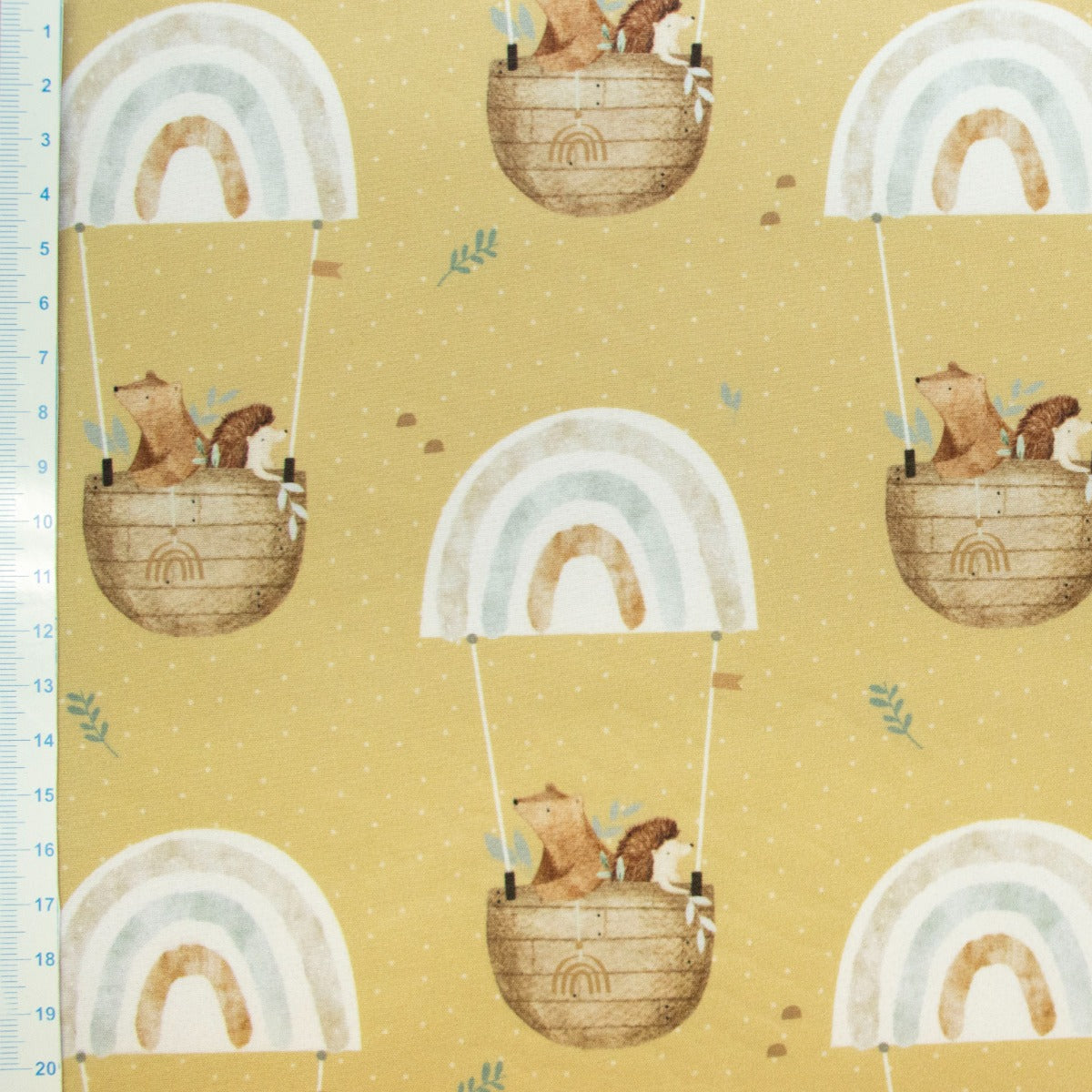 Softshell Digitaldruck -Regenbogen Heißluftballon - curry