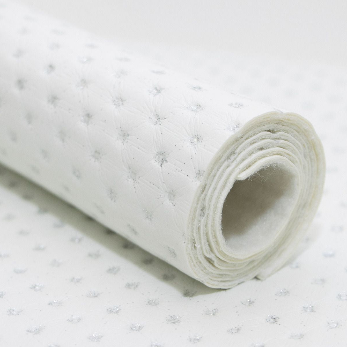 Leder Coupon ca. 50 cm x 70 cm mit Strass - uni weiß