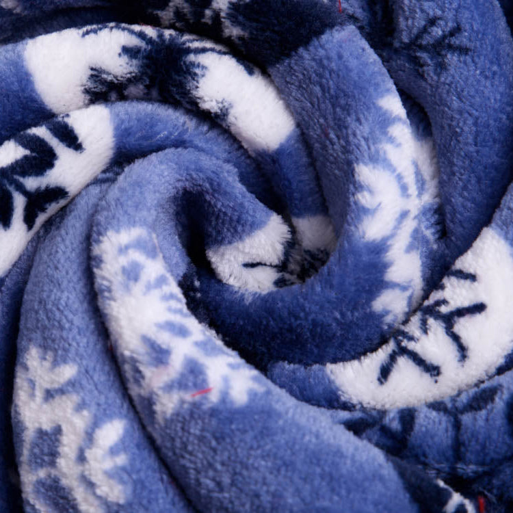 Wellnessfleece - Eiskristalle - blau