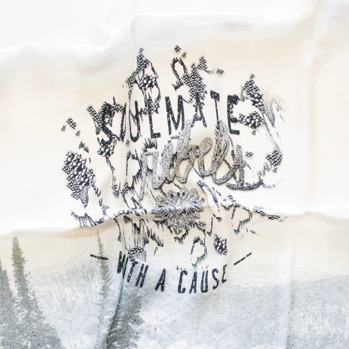 Webware Viskose PANEL ca 130 cm x 75 cm - Soulmate - creme - grau