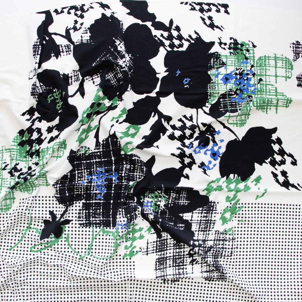 Jersey PANEL ca 150 cm x 70 cm - Abstraktes Muster - wollweiß