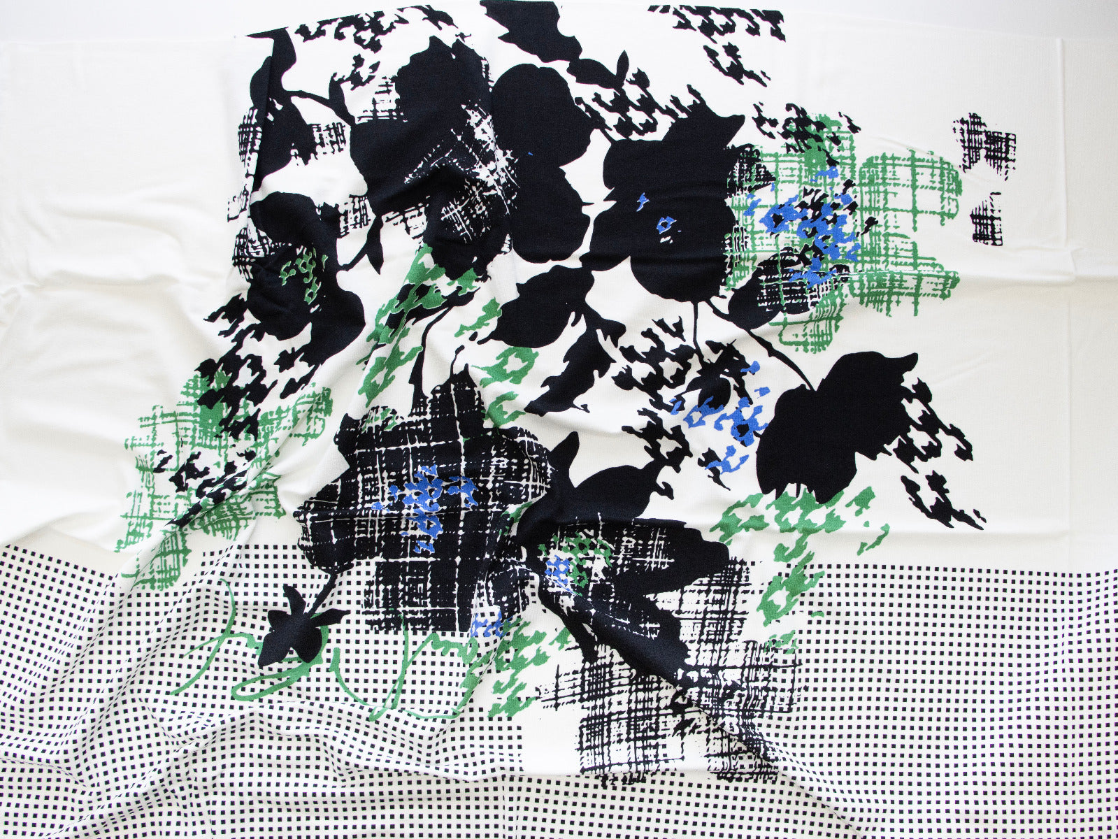 Jersey PANEL ca 150 cm x 70 cm - Abstraktes Muster - wollweiß