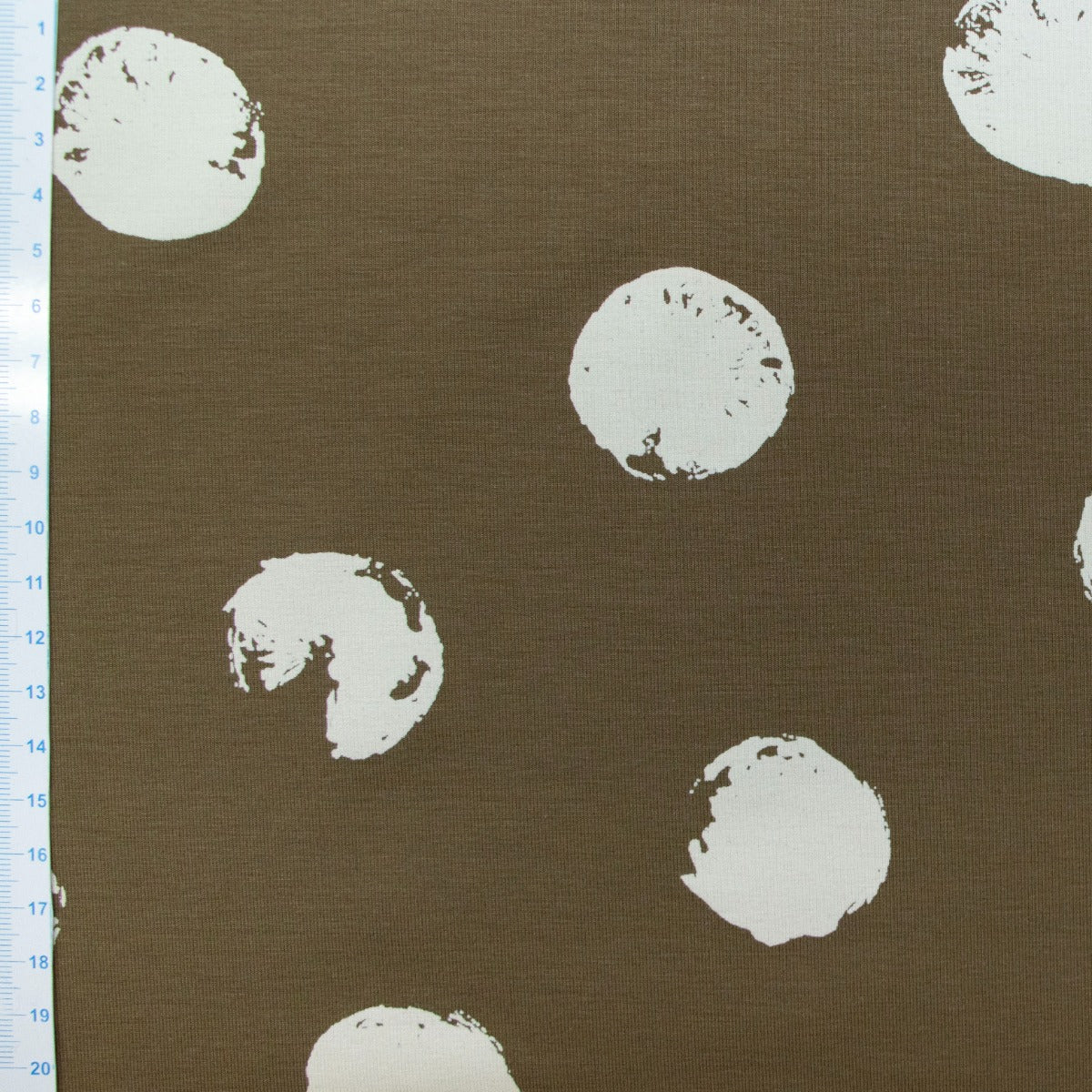 Jersey Digitaldruck - Punkte - braun