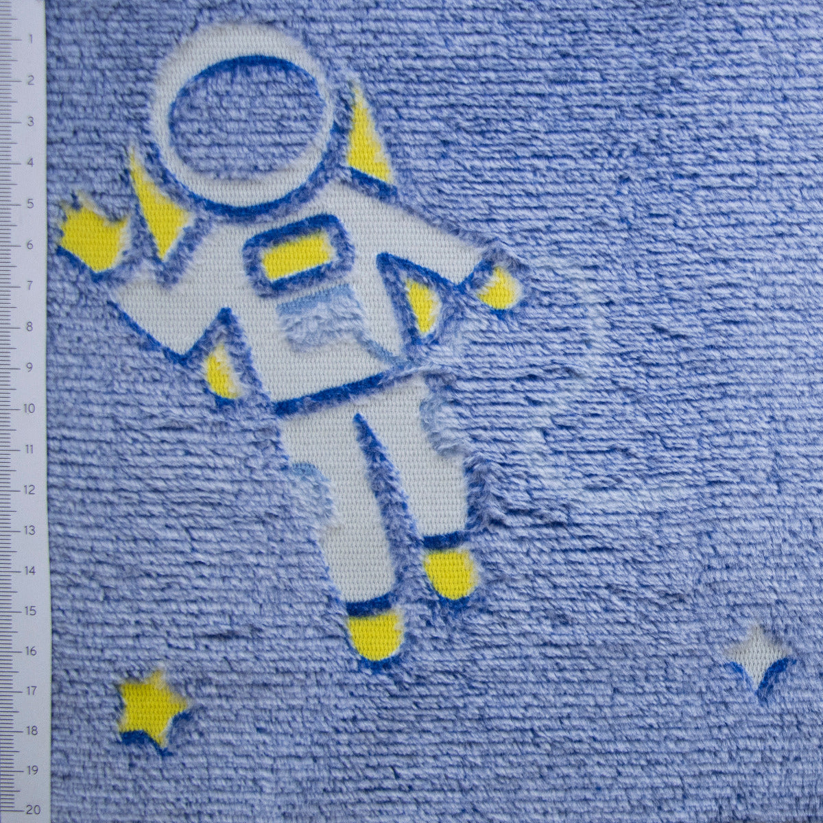 Wellnessfleece "Glow in the Dark" - Astronauten im Weltall - blau