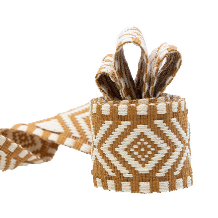 Gurtband Jacquard ca. 38 mm - Orientalisches-Muster - ocker