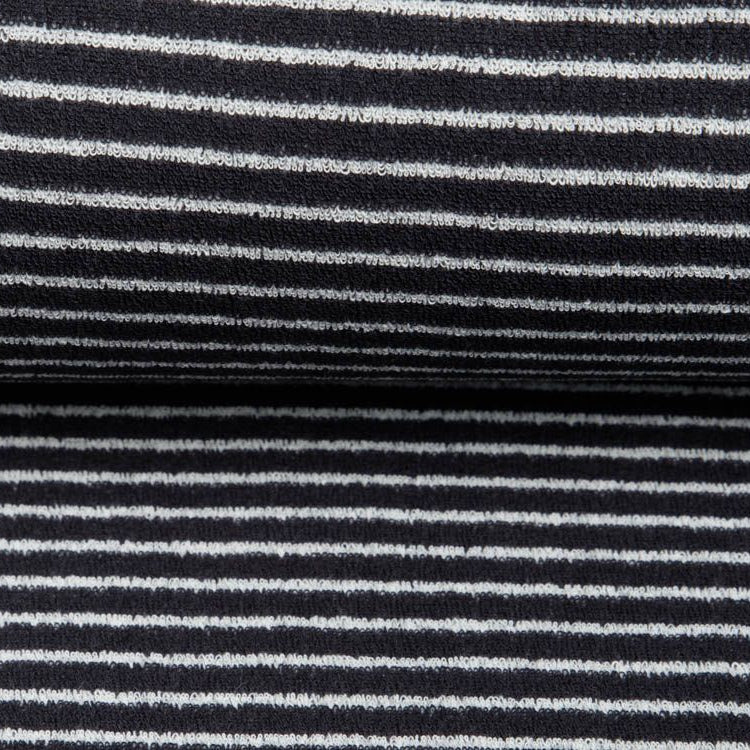 Frottee - feine Streifen - antharzit