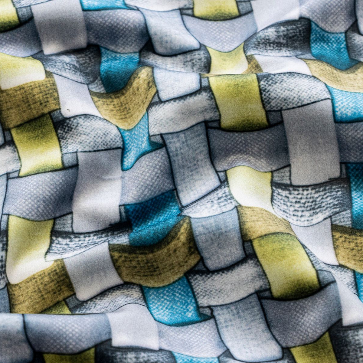 Velvet Digitaldruck - Flechtmuster in 3D Optik - grau