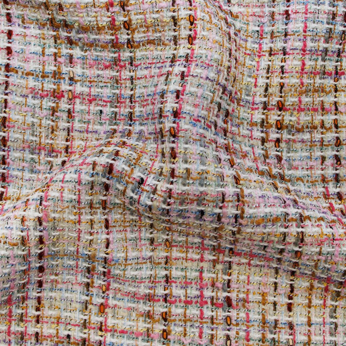 Tweed Mantelstoff - Karo mit Glitzer