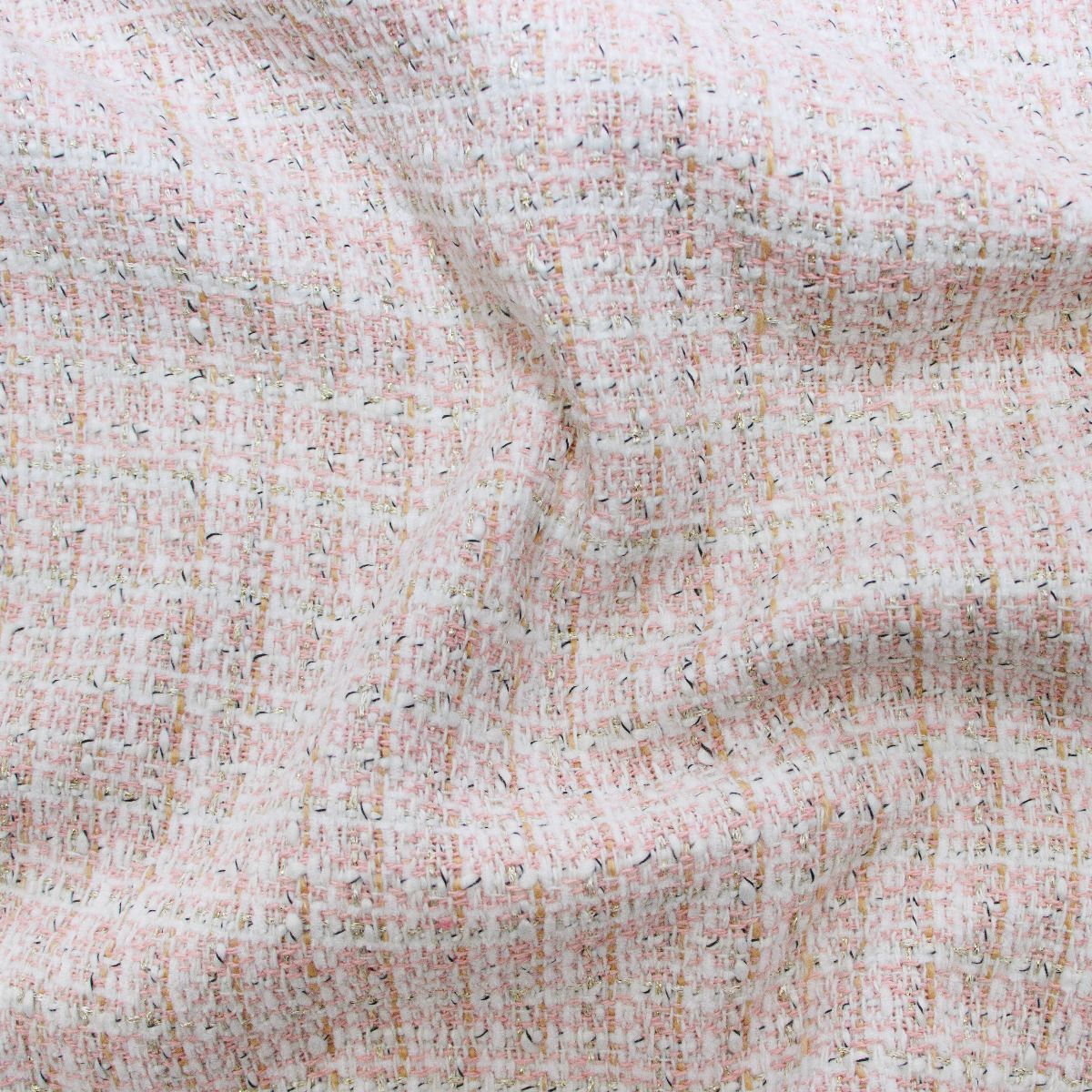 Tweed Mantelstoff - Karo mit Glitzer