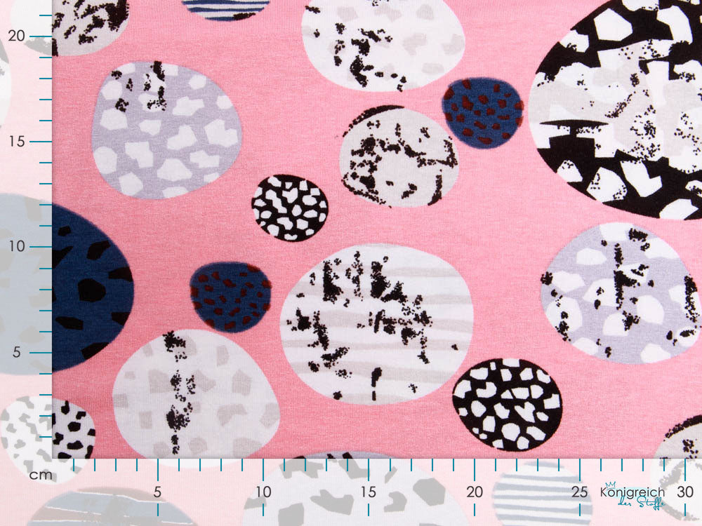Viskose Jersey - abstraktes Muster - rosa