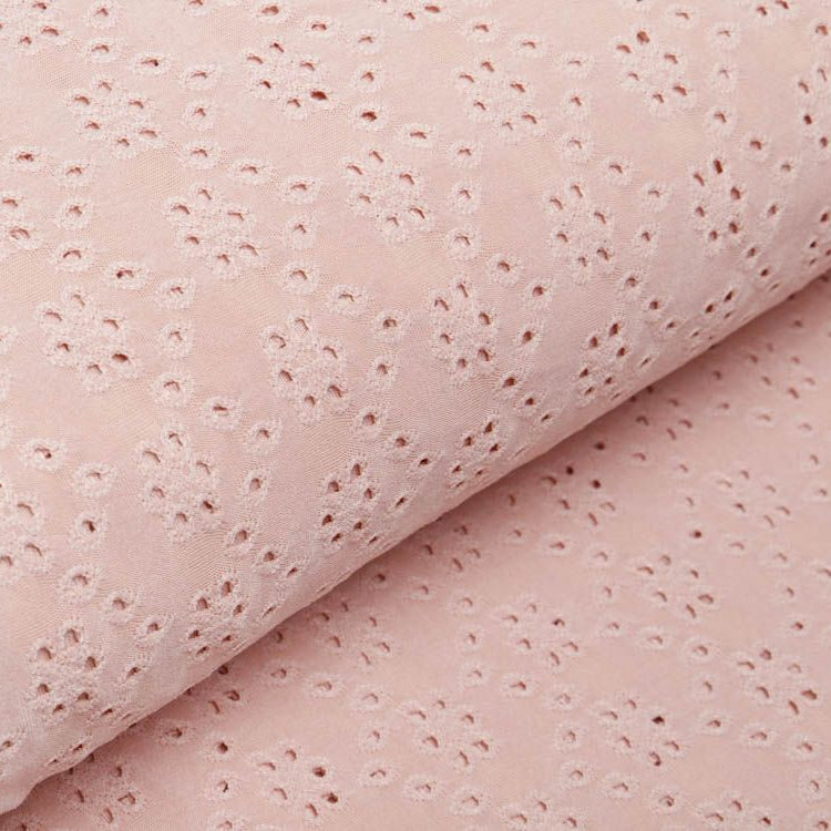 Jersey Strickstoff mit Lochstickerei Embroidery - Blumen