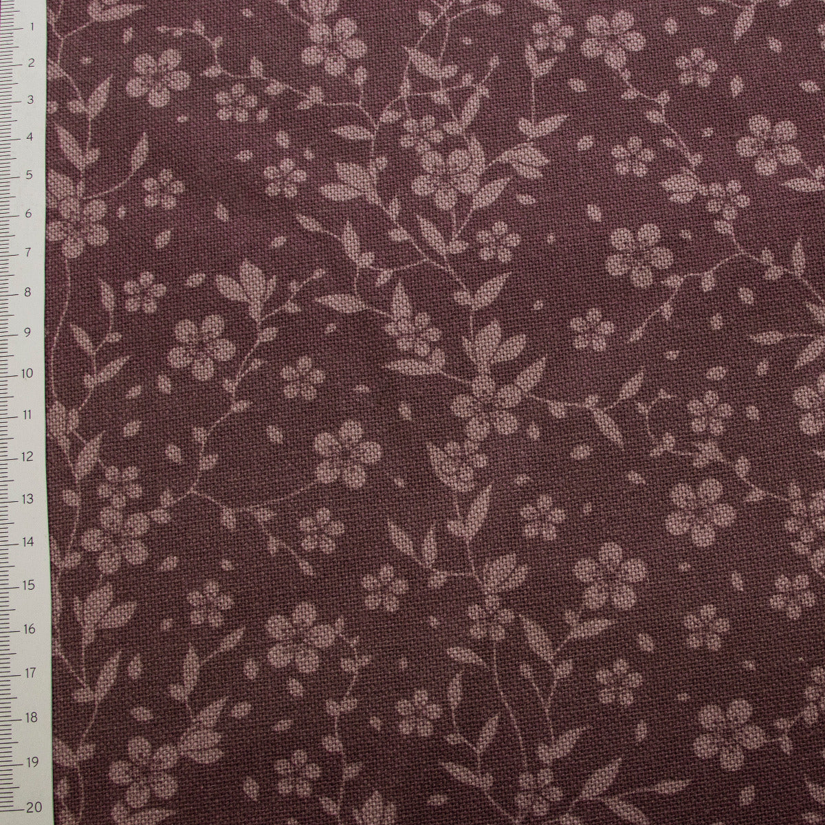 Canvas in Leinenoptik - Blümchen - dunkles altrosa