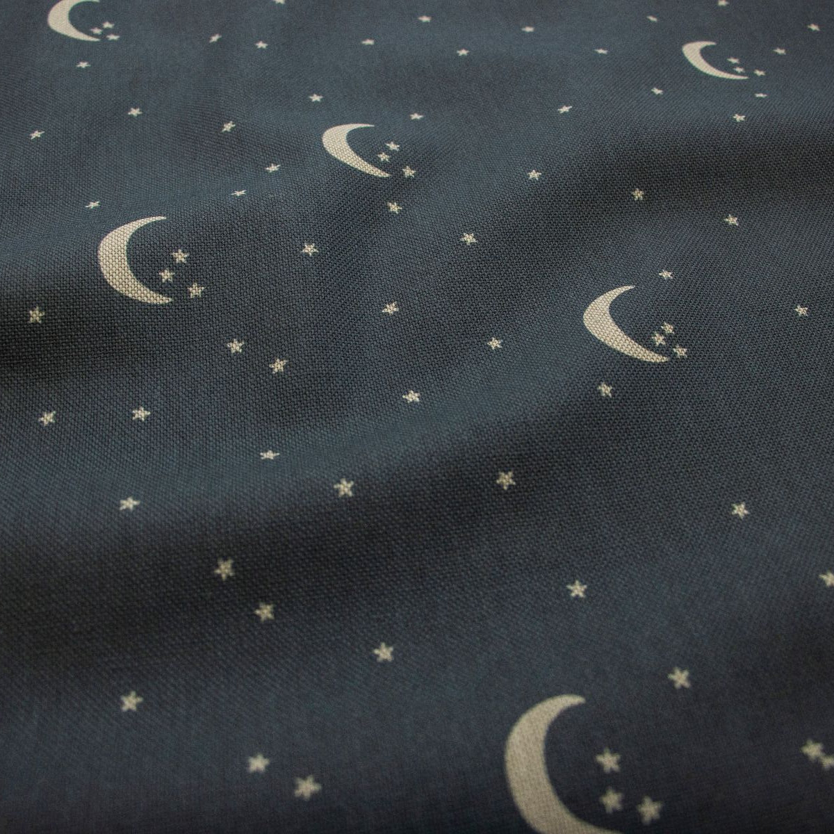 Canvas in Leinenoptik - Mond und Sterne - indigoblau