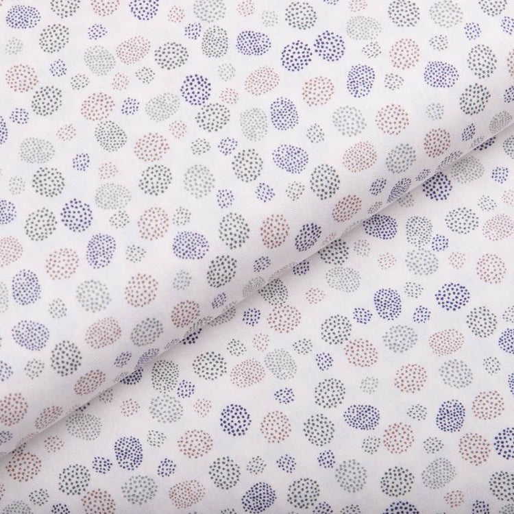 Webware Popeline Baumwolle - gemusterte Punkte - weiß