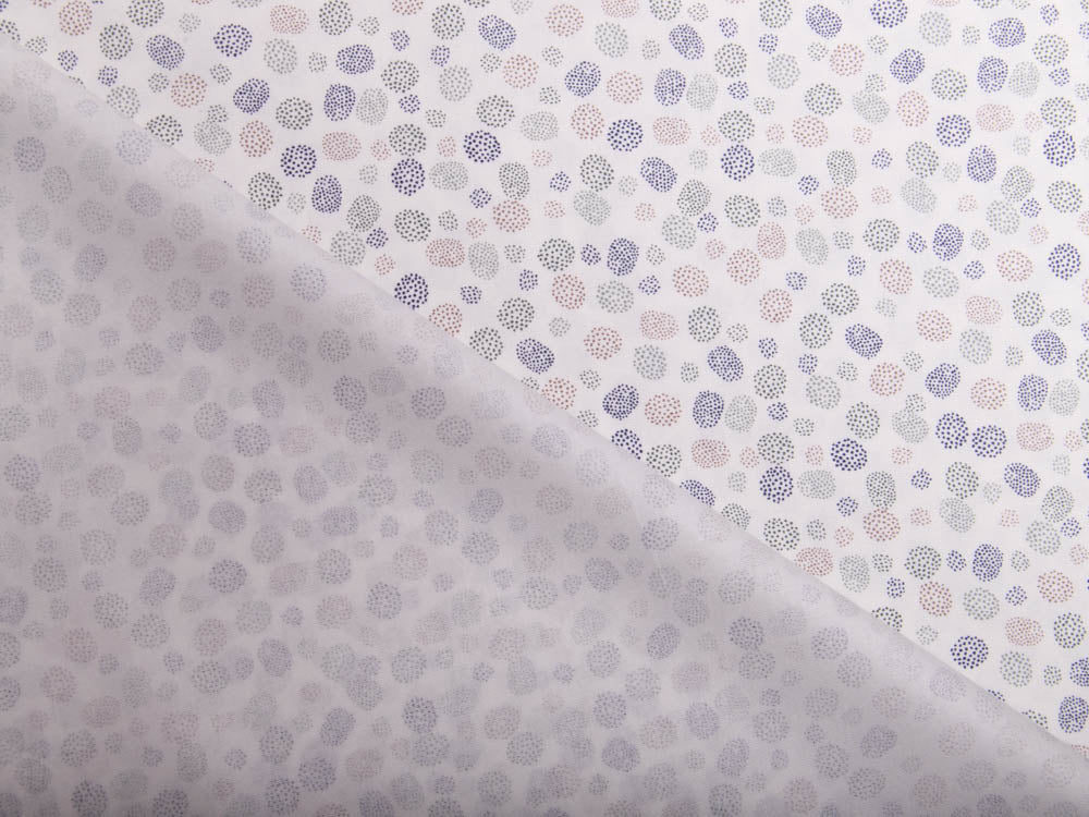 Webware Popeline Baumwolle - gemusterte Punkte - weiß