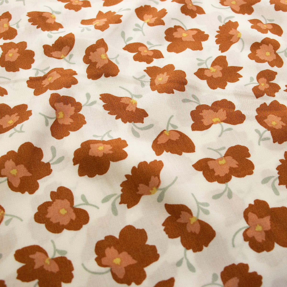 Webware Viskose - Blümchen - weiß - orange