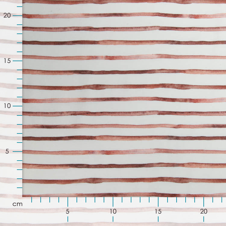 Jersey Digitaldruck - Aqaurelle Wellenstreifen - wollweiß-altrosa