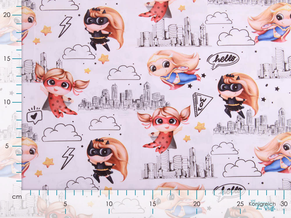 Webware Baumwolle - Superhelden Girls - rosa