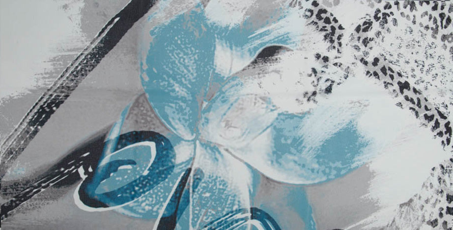 Webware Chiffon PANEL ca. 45 cm x 180 cm - Love Leo Animalprint - grau