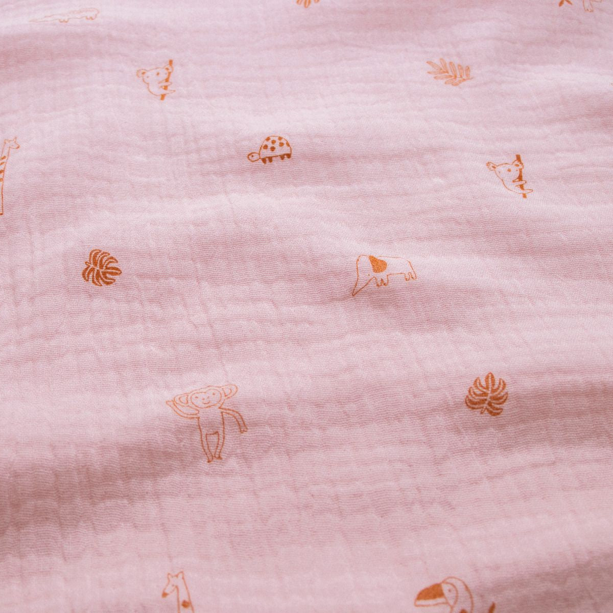 Musselin Double Gauze - Baumwolle - Zootiere - rosa