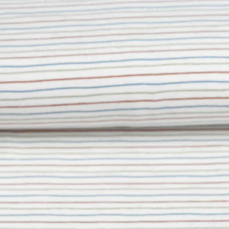 Jersey - Streifenmix - wollweiß