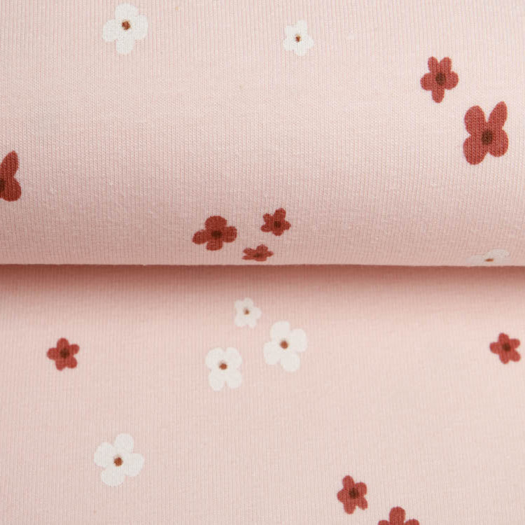 Jersey - Blümchen - helles Altrosa