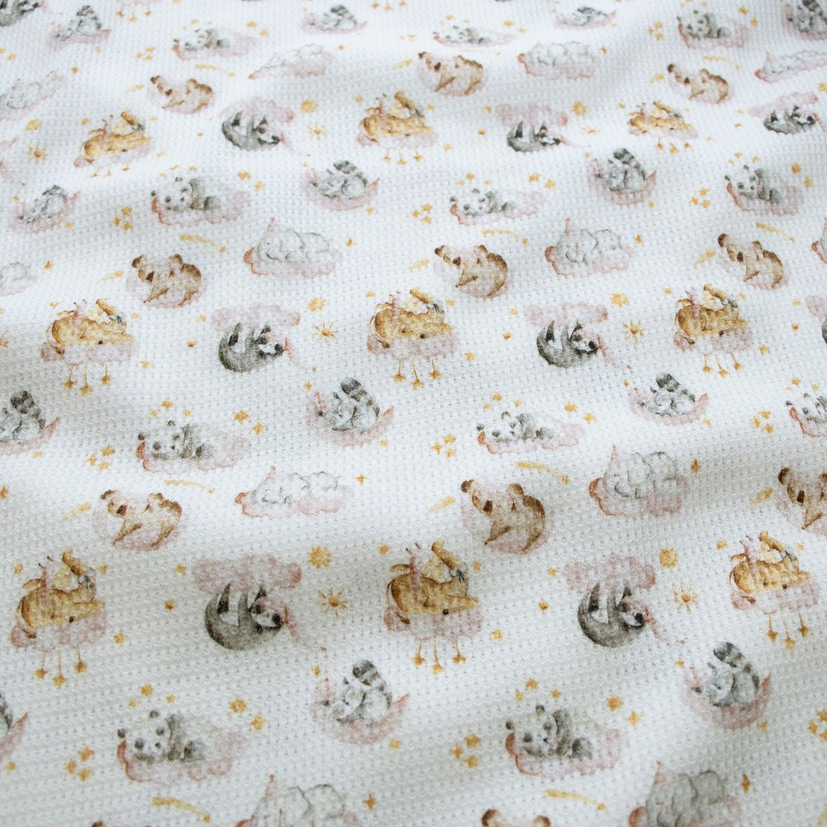 Jersey Waffel Digitaldruck - verträumte Freunde