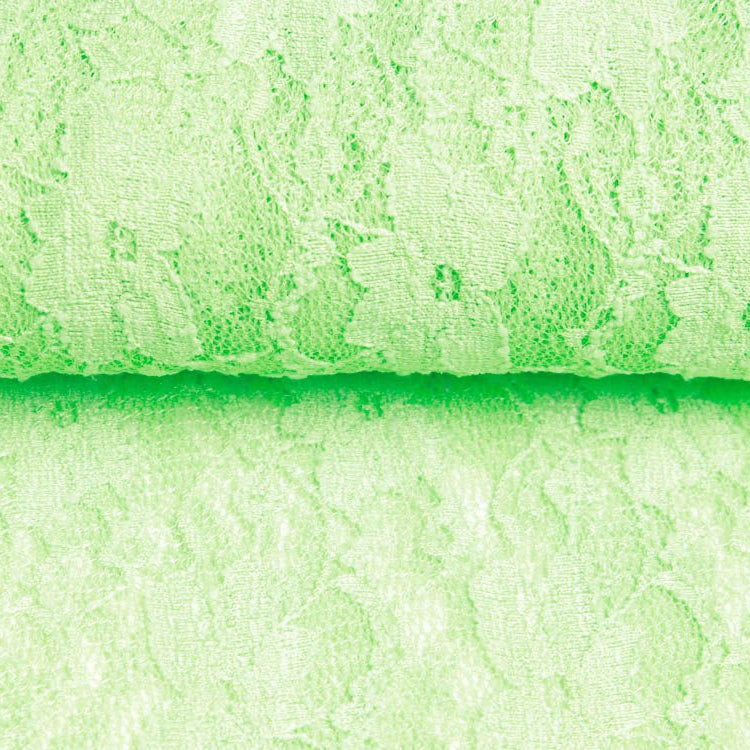 Elastische Spitze Stoff leicht glänzend - Blumenranken - uni