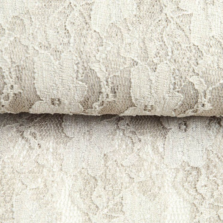 Elastische Spitze Stoff leicht glänzend - Blumenranken - uni