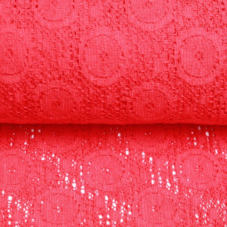 Hochwertige Spitze - Kreis-Muster - uni rot