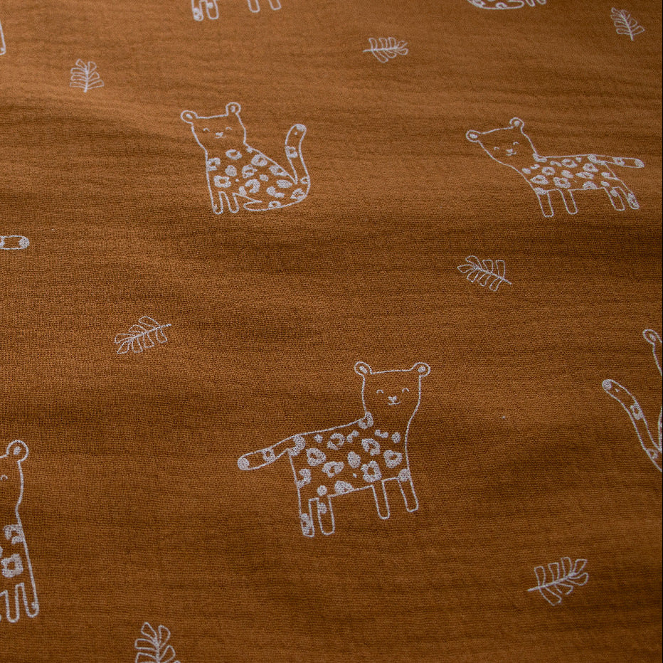 Baumwolle Musselin - Niedliche Leoparden