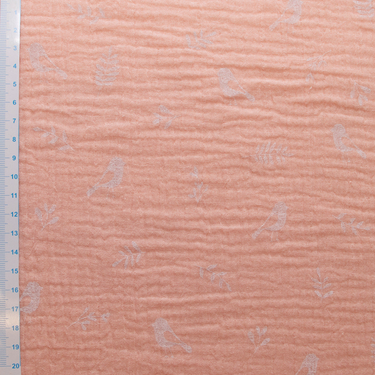 Baumwolle Musselin Double Gauze - Vögelchen - Lachsrosa