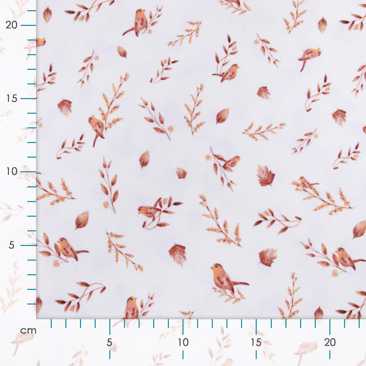 Jersey Feinstrick Stoff Ajoure Pointoille - Kleine Vögelchen - Wollweiß