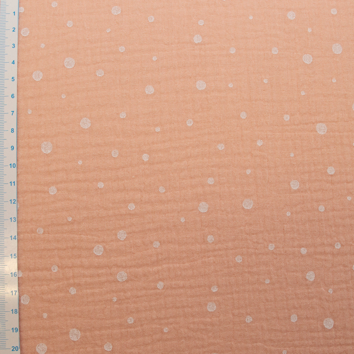 Baumwolle Musselin Double Gauze - kleine Pünktchen - Lachsrosa
