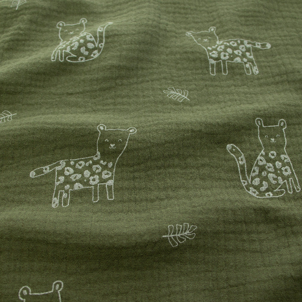 Baumwolle Musselin - Niedliche Leoparden