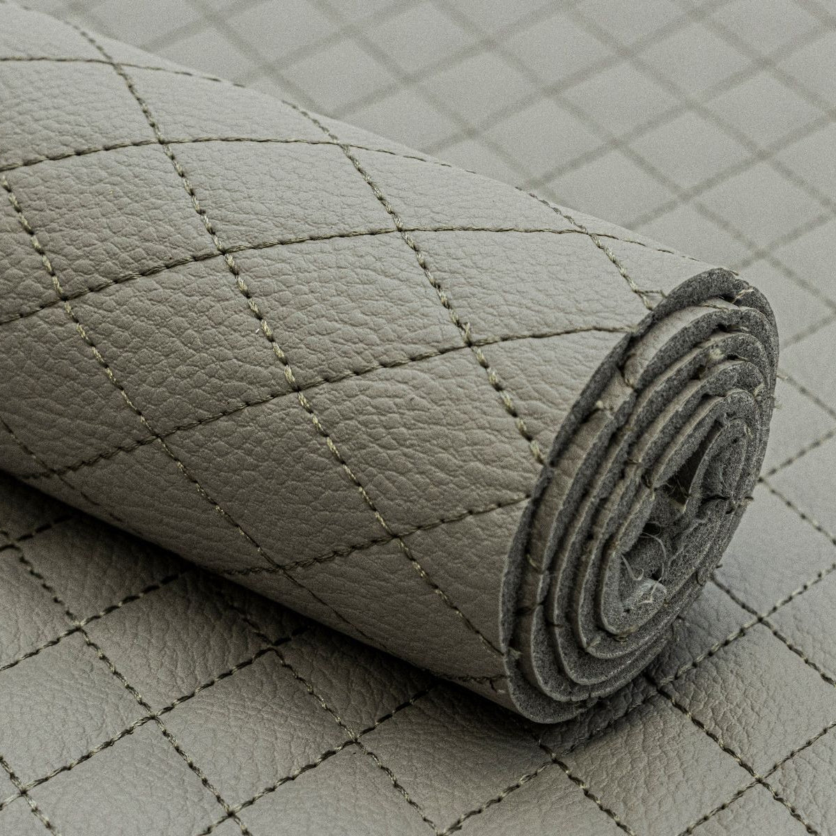 Struktur Kunstleder Coupon ca. 50 cm x 70 cm - Rautenmuster nahtgesteppt