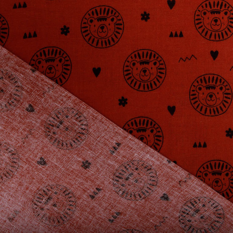 Musselin Baumwolle Hydrofiel Double Gauze - Löwen - terrakotta
