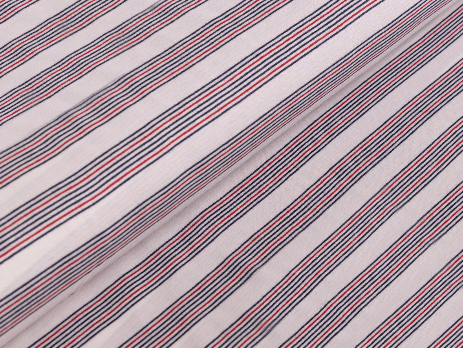 Single Jersey Sanetta - feine Streifen - weiß