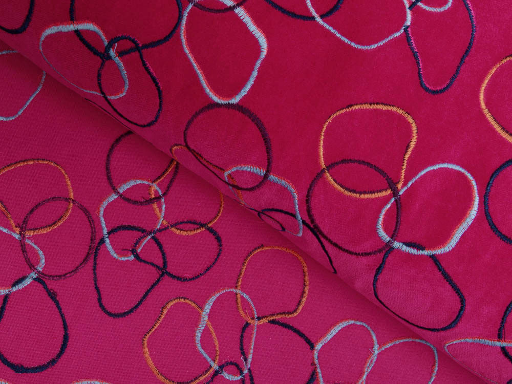 Velvet Velour - Stickerei - beere