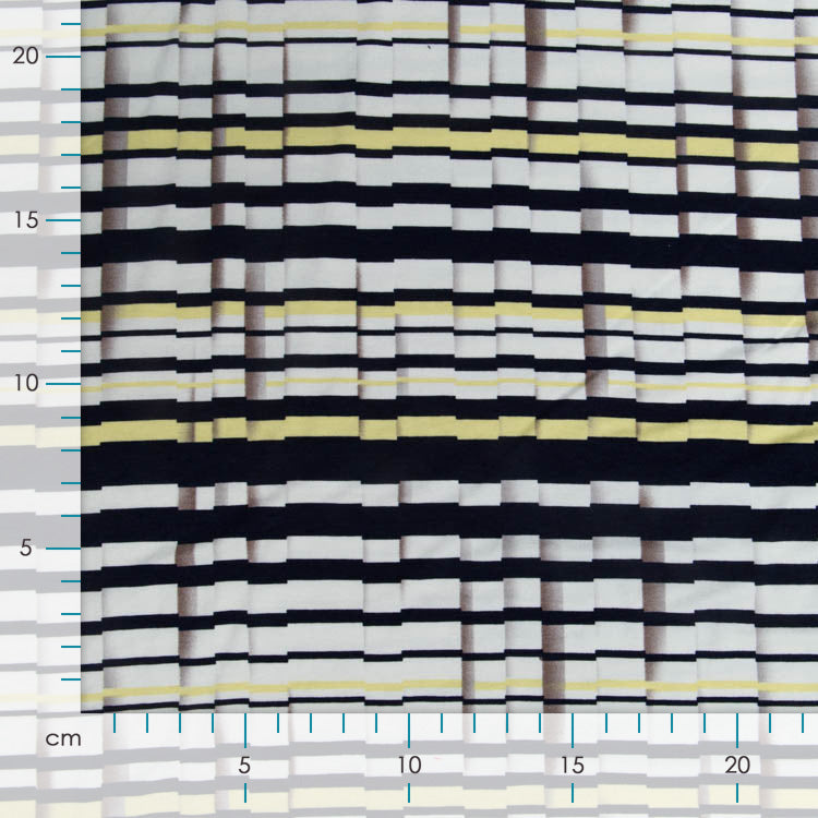 Jersey Viskose - Abstraktes Muster - weiß - gelb