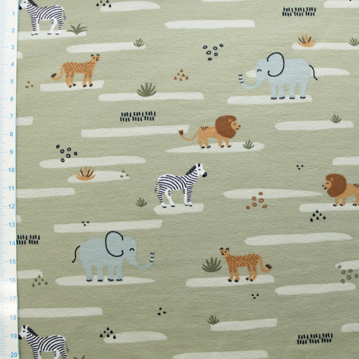 Jersey Baumwolle - Safaritiere - olivgrün