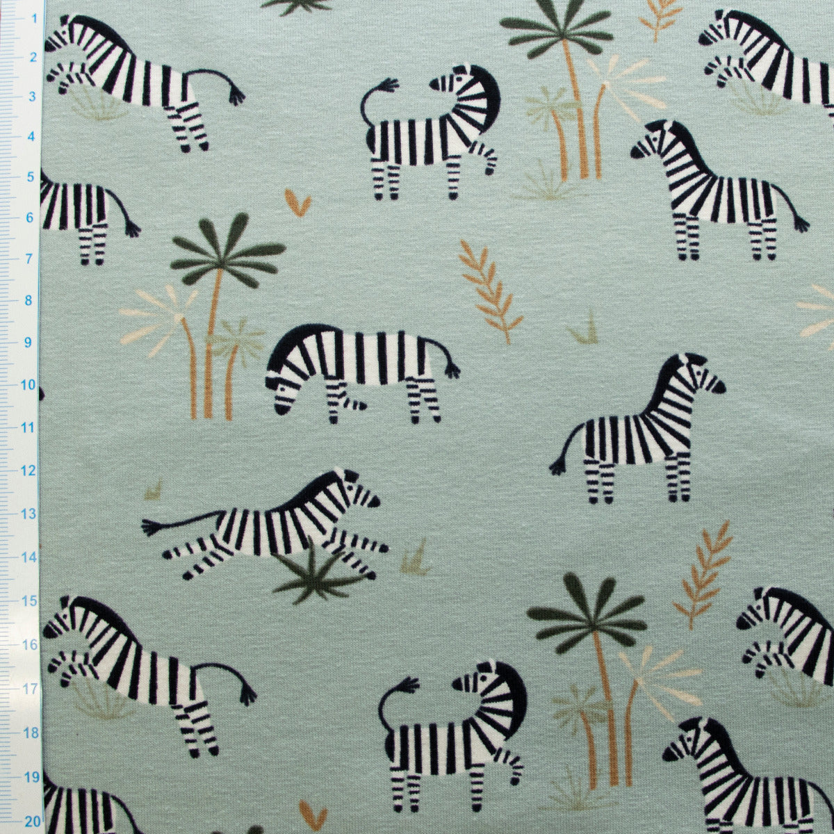 Jersey Baumwolle - Zebras - babyblau